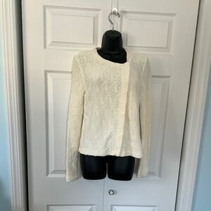 Loft Cream colored zip up sweater size small
